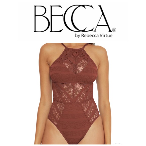 BECCA Swim New Becca Color Play Reveal High Neck One Piece Swimsuit